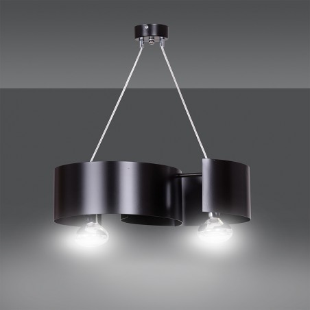 Lámpara colgante Bisón Negro (2 luces)