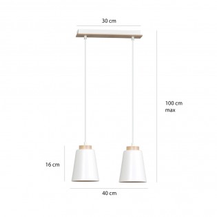 Ceiling Track Lamp Lasso White (2 lights)