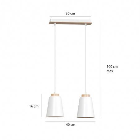 Ceiling Track Lamp Lasso White (2 lights)