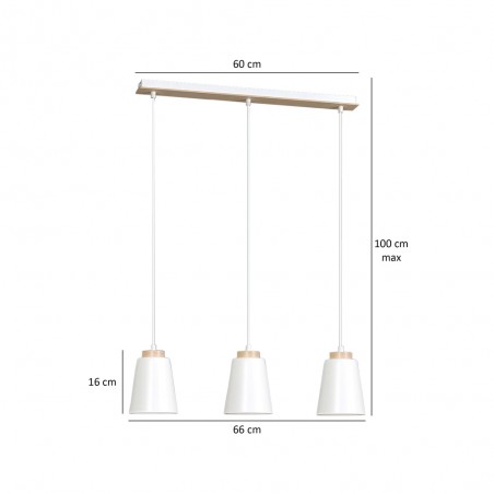 Ceiling Track Lamp Lasso White (3 lights)