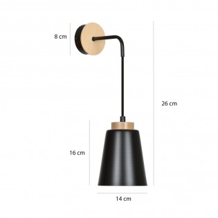 Lasso Wandleuchte Schwarz