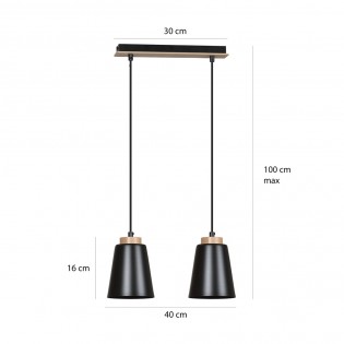 Ceiling Track Lamp Lasso Black (2 lights)