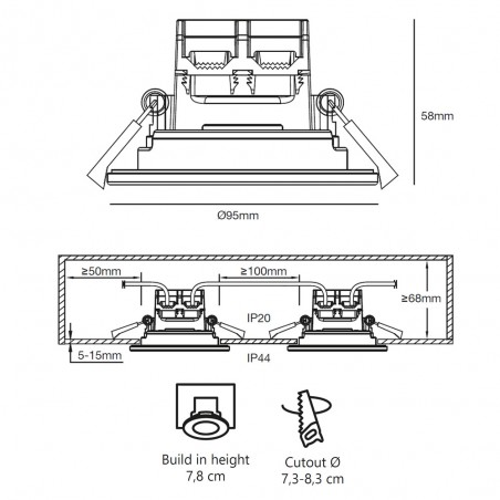 Ceiling Recessed Spotlight Alec (6W)