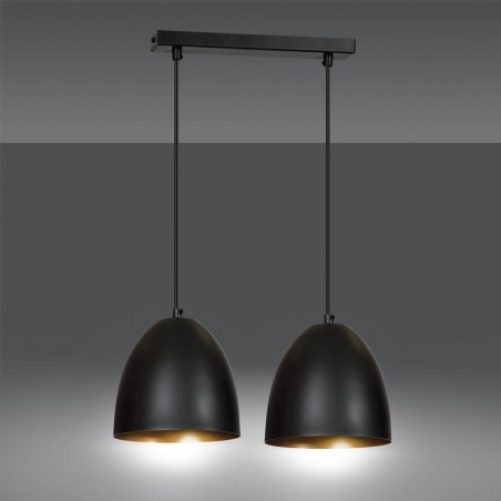 Ceiling Track Lamp Jonix Black/Gold (2 lights)