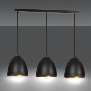 Ceiling Track Lamp Jonix Black/Gold (3 lights)