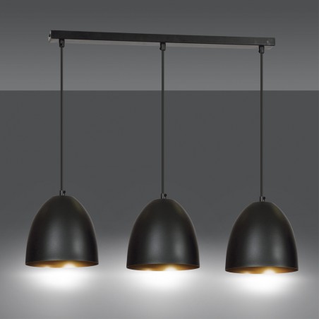 Ceiling Track Lamp Jonix Black/Gold (3 lights)