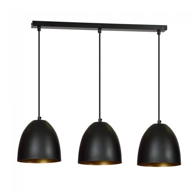 Ceiling Track Lamp Jonix Black/Gold (3 lights)
