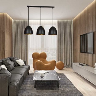 Ceiling Track Lamp Jonix Black/Gold (3 lights)