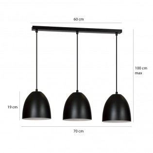 Ceiling Track Lamp Jonix Black (3 lights)
