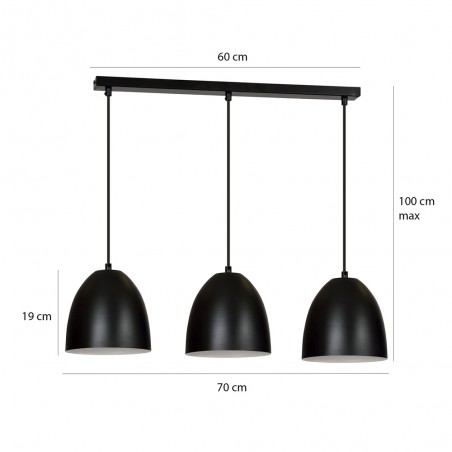 Ceiling Track Lamp Jonix Black (3 lights)