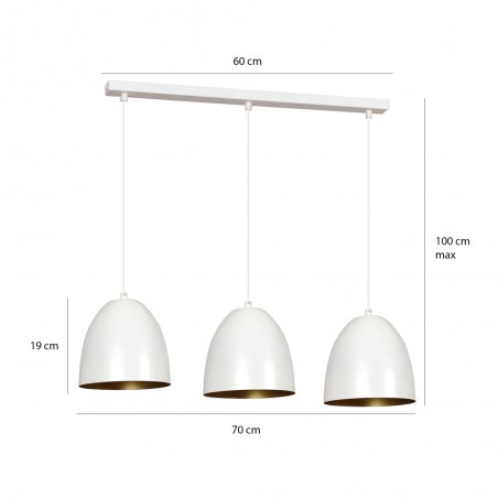 Ceiling Track Lamp Jonix White/Gold (3 lights)