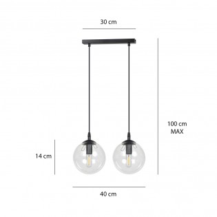 Ceiling Track Lamp Sagan Transparent (2 lights)