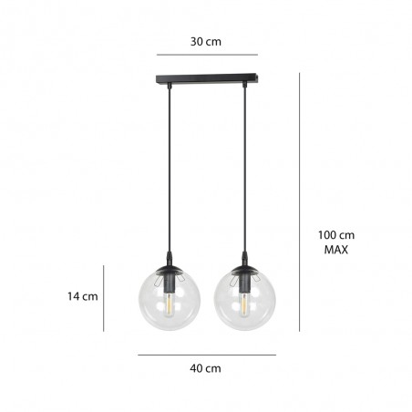 Ceiling Track Lamp Sagan Transparent (2 lights)