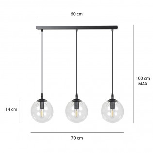 Ceiling Track Lamp Sagan Transparent (3 lights)