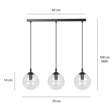 Ceiling Track Lamp Sagan Transparent (3 lights)
