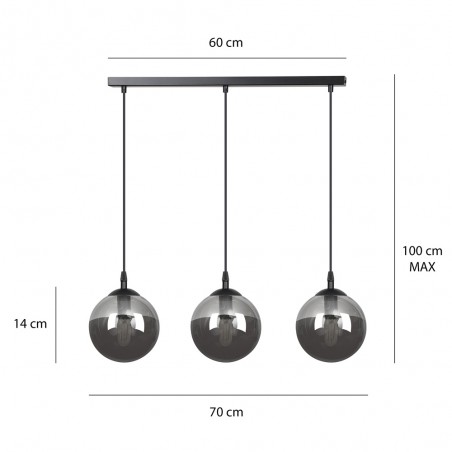 Ceiling Track Lamp Sagan Graphite (3 lights)