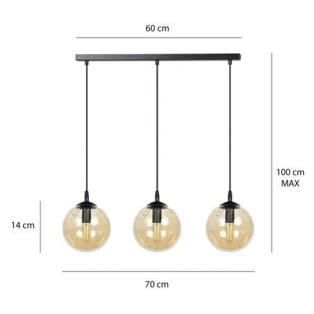 Ceiling Track Lamp Sagan Amber (3 lights)