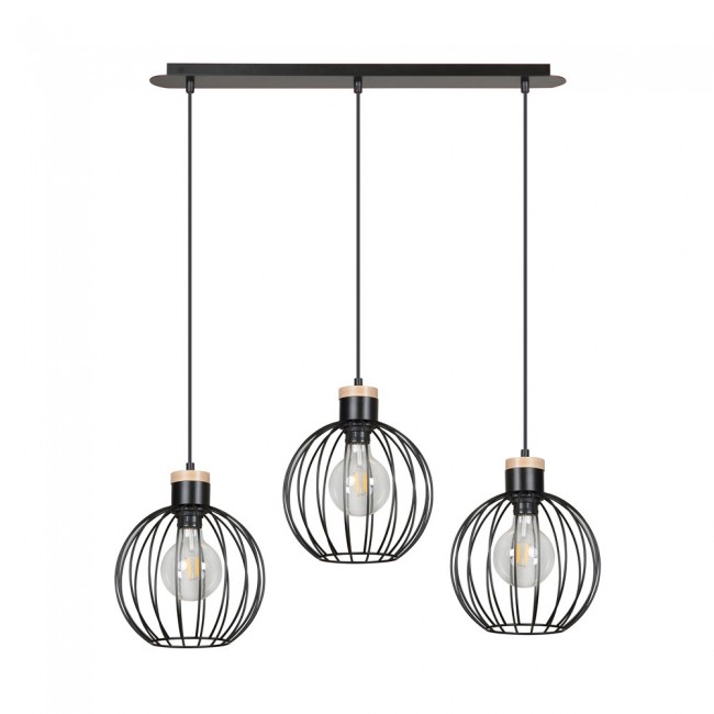 Regleta de techo Antilla Negro (3 luces)