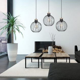Regleta de techo Antilla Negro (3 luces)