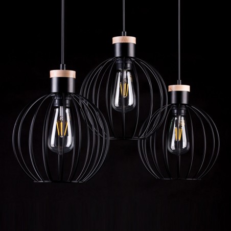 Regleta de techo Antilla Negro (3 luces)
