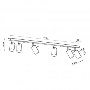 Deckenleiste Ring (6 Lichter)