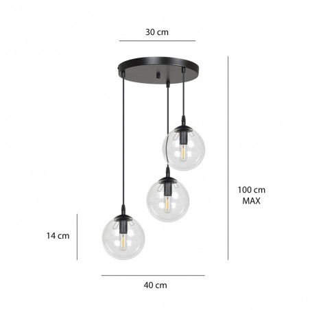 Cluster Pendant Lamp Sagan Transparent (3 lights)