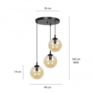 Cluster Pendant Lamp Sagan Amber (3 lights)
