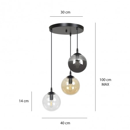 Cluster Pendant Lamp Sagan Mix (3 lights)