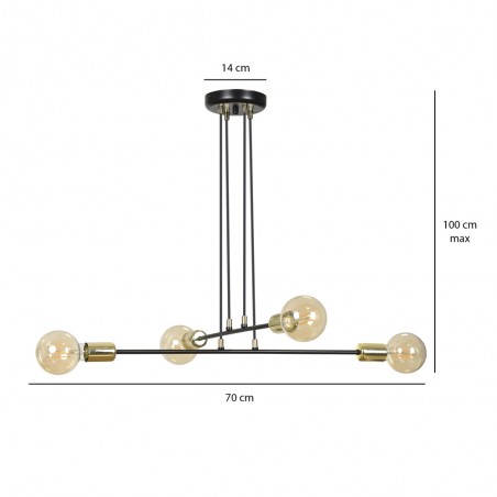 Ceiling Lamp Sives Black (4 lights)