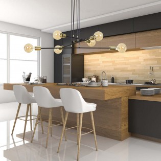 Ceiling Lamp Sives Black (6 lights)