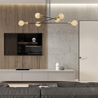 Ceiling Lamp Sives Black (6 lights)