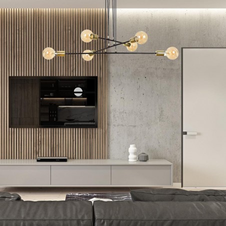 Ceiling Lamp Sives Black (6 lights)