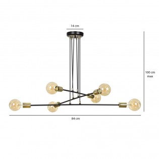Ceiling Lamp Sives Black (6 lights)