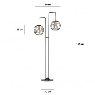 Floor Lamp Balora Black (2 lights)