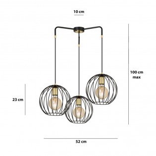 Pendant Lamp Balora Black (3 lights)