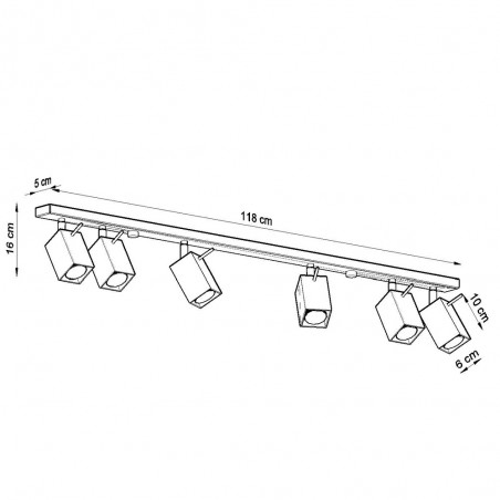 Ceiling track light Merida (6 Lights)