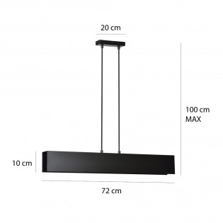 Ceiling Lamp Tarlen Black (3 lights)