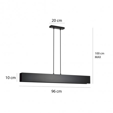 Lámpara de techo Tarlen Negro (4 luces)