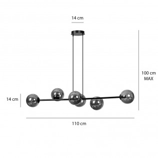 Ceiling Lamp Palma Graphite (6 lights)