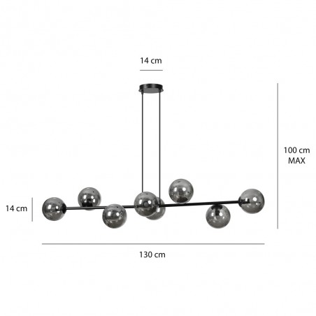 Ceiling Lamp Palma Graphite (8 lights)