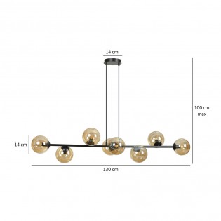 Ceiling Lamp Palma Amber (8 lights)