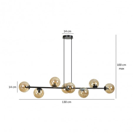 Ceiling Lamp Palma Amber (8 lights)