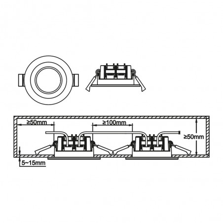 Clyde LED-Deckeneinbauleuchte (5W)