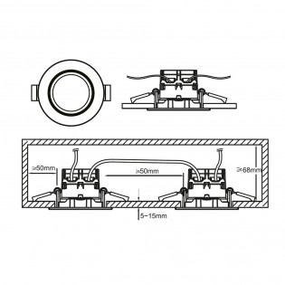 Fremont 3-Kit LED-Einbau-Downlight (5,5W)