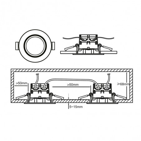 Fremont 3-Kit LED-Einbau-Downlight (5,5W)