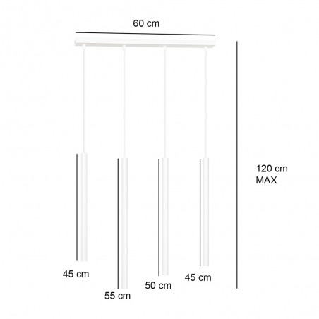 Ceiling Track Lamp Tizo Black (4 lights)