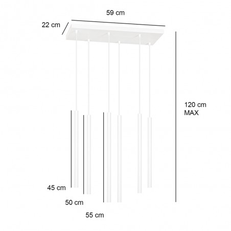 Ceiling Track Lamp Tizo Black (6 lights)
