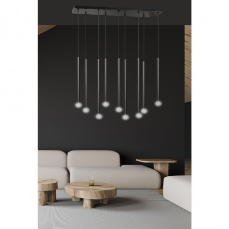 Ceiling Track Lamp Tizo Black (9 lights)