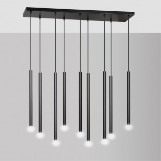Ceiling Track Lamp Tizo Black (9 lights)