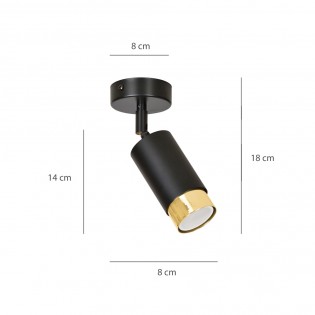 Verstellbarer Deckenspot Mura Schwarz/Gold
